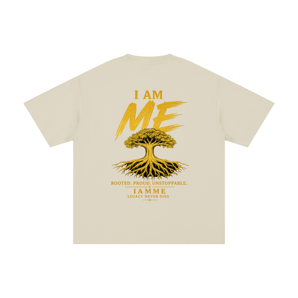 IAMME Unisex Loose-Fit Drop-Shoulder Cotton T-Shirt