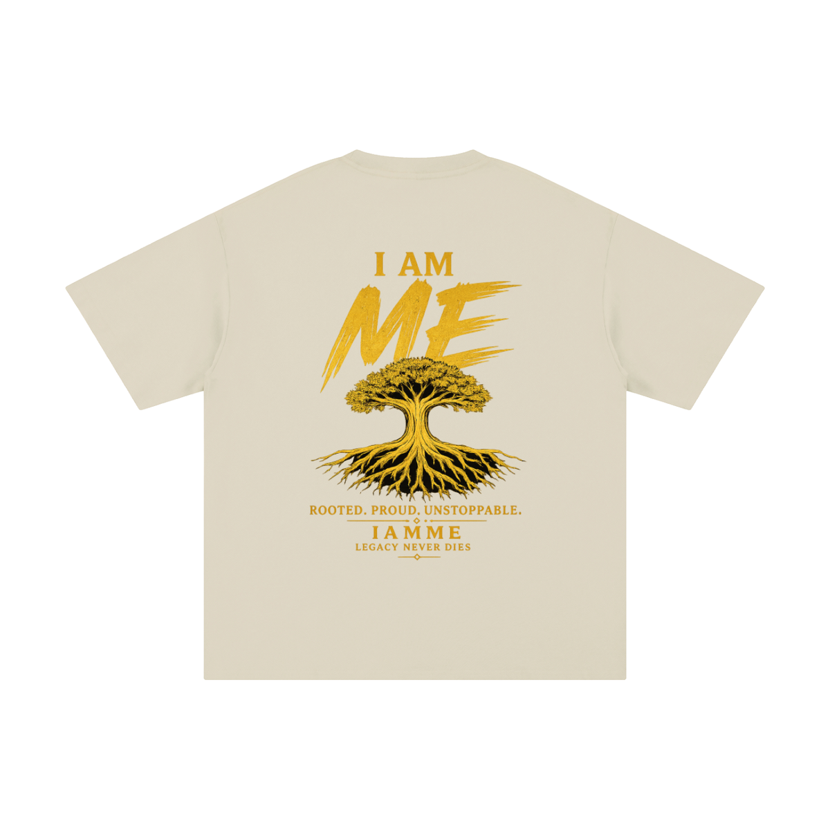 IAMME Unisex Loose-Fit Drop-Shoulder Cotton T-Shirt