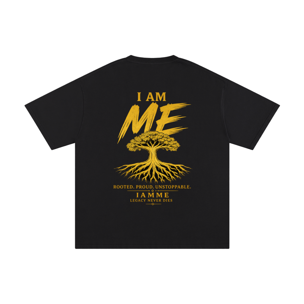IAMME Unisex Loose-Fit Drop-Shoulder Cotton T-Shirt