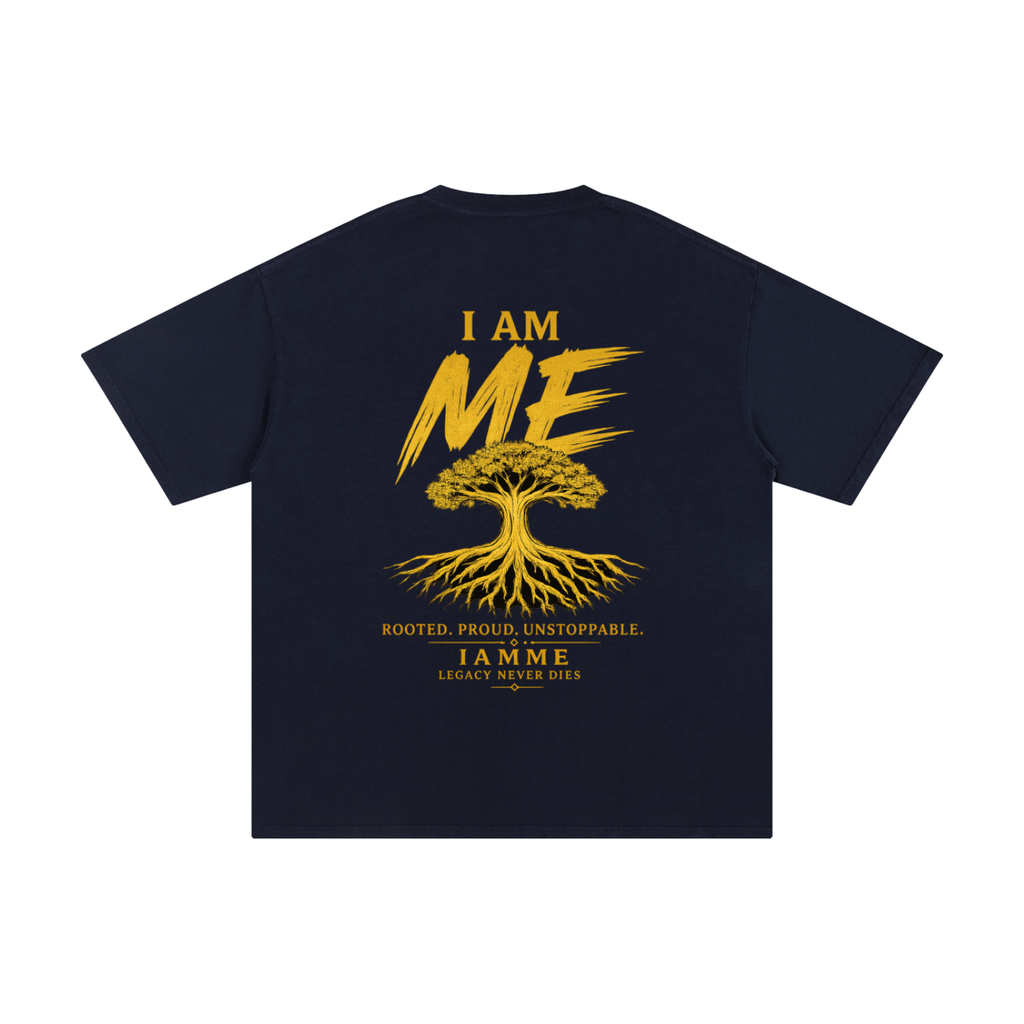 IAMME Unisex Loose-Fit Drop-Shoulder Cotton T-Shirt