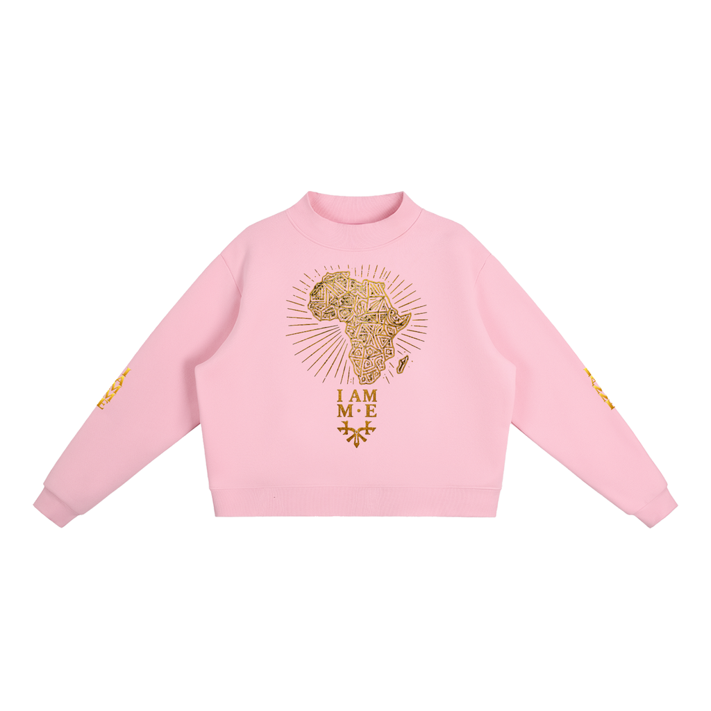 IAMME Women’s Essential Fleece Mock-Neck Cropped Sweatshirt