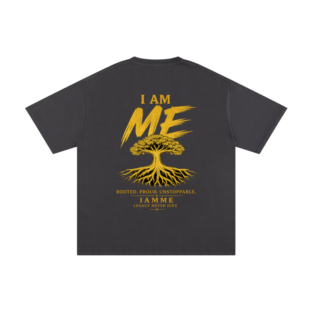 IAMME Unisex Loose-Fit Drop-Shoulder Cotton T-Shirt