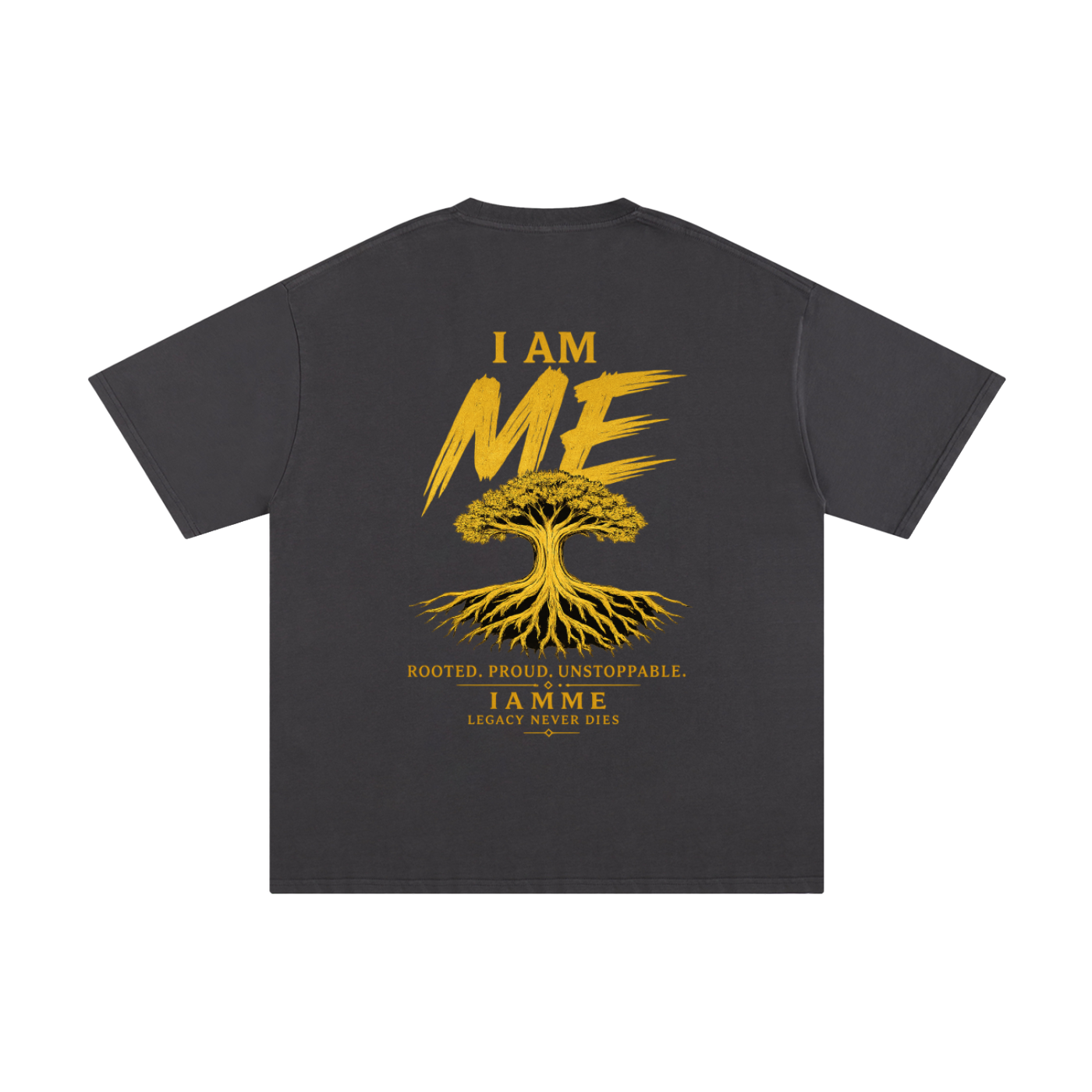 IAMME Unisex Loose-Fit Drop-Shoulder Cotton T-Shirt