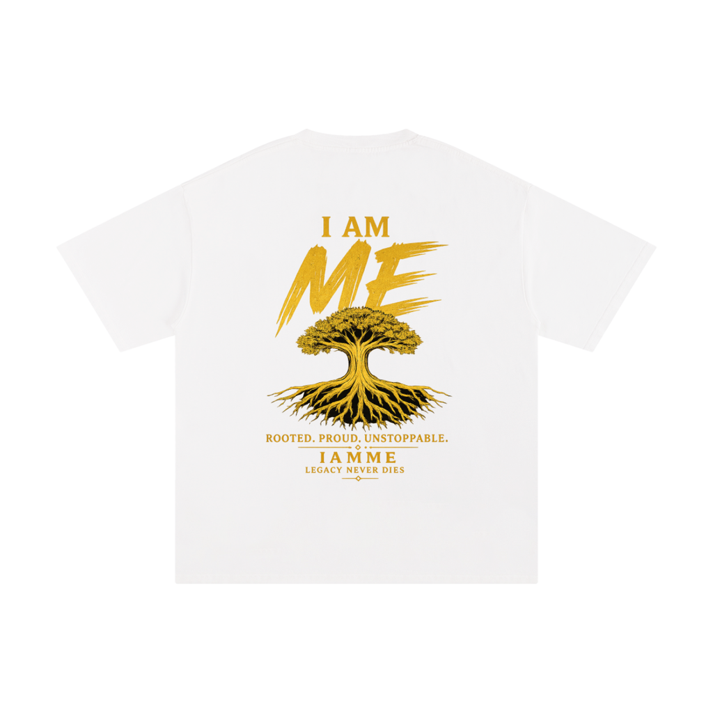IAMME Unisex Loose-Fit Drop-Shoulder Cotton T-Shirt