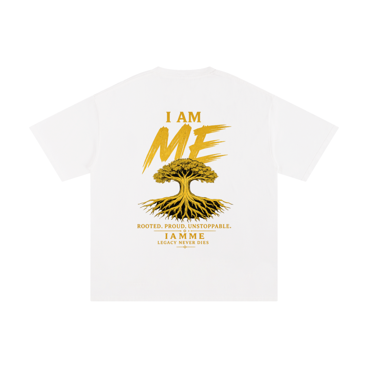 IAMME Unisex Loose-Fit Drop-Shoulder Cotton T-Shirt